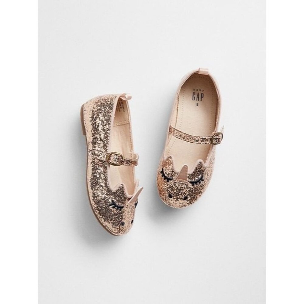 BABY GAP  GOLD SPARKLE Unicorn Sparkle Ballet Flats Size: 7